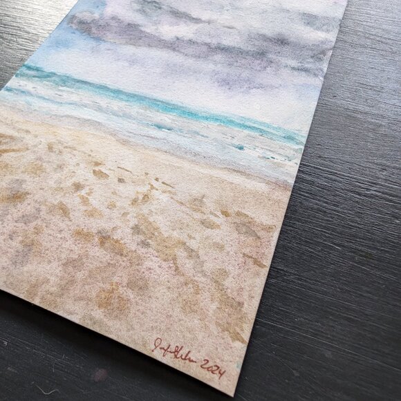 "Storm Rolling In" - Tiny Original Watercolor Painting - Picture 5 of 6